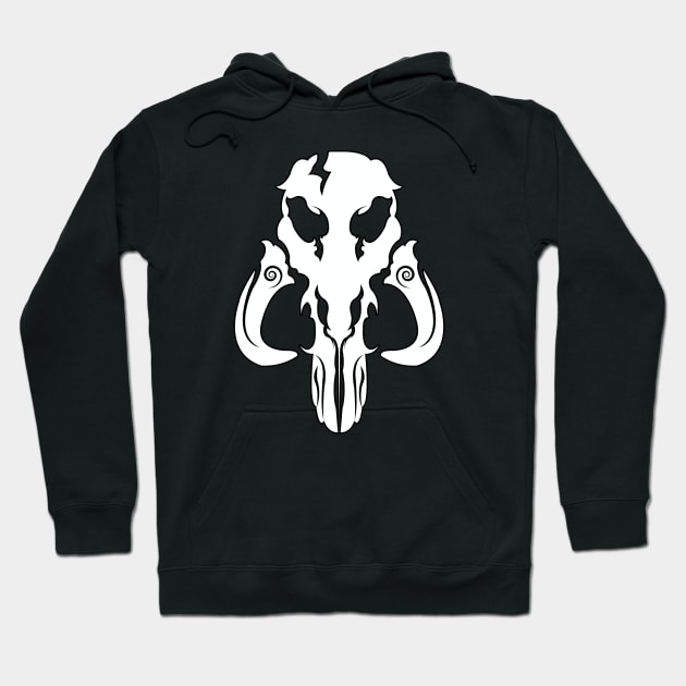 Mando Mythosaur Skull White Hoodie by ArticArtac